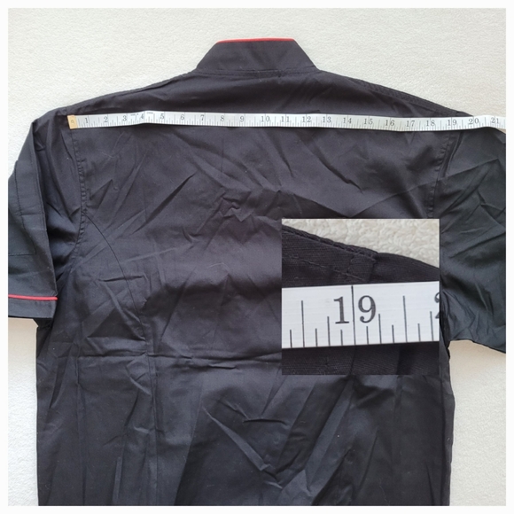 Happy Chef | NEW Signature Chef Coat | Unisex Black/Red Medium - Picture 4 of 14